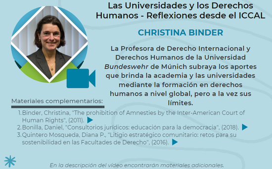Christina Binder - Las Universidades y los derechos humanos. Reflexiones desde el ICCAL.
