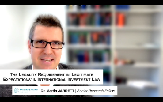 The Legality Requirement in Legitimate Expectations in International Investment Law